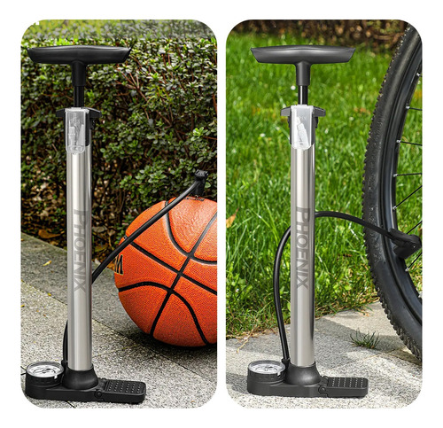 Bomba Manual Alta Presión Acero Portátil Para Bicicleta