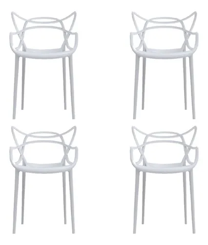 Silla De Comedor Allegra Master Flia Hdc Group, X4 Blanco