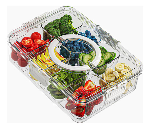 ( Contenedor De Caja De Aperitivos, Bandeja Dividida Para
