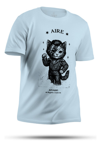 Remera Acuario Aire - Astrología -100% Algodón Premium