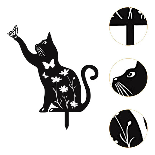 Apuesta De Jardín Decorativa De Gato, Busque 30x30cm