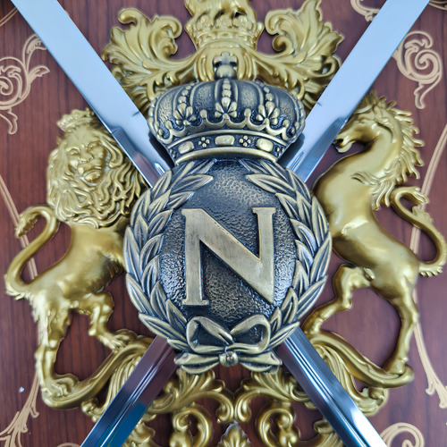 Enfeite Parede Espada Dupla Em X Suporte De Mdf N Coroa