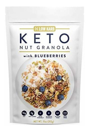 Granola Keto Blueberry Nut Cereal Desayuno Bajo Carb 312g