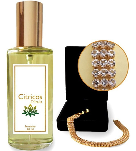 Perfume Feminino D'italia 60ml - Cítrico + Pulseira