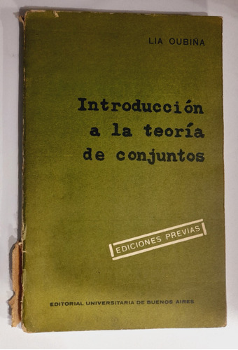 Introducción A La Teoría De Conjuntos - Lia Oubiña (1968)