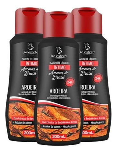 Sabonete Íntimo Aroeira 200ml Bio Instinto - 3 Unidades