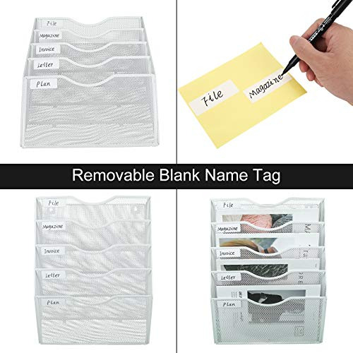 Soporte De Pared Colgante Para Archivos 5 Niveles Blanco