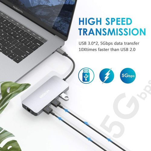 Adaptadores Usb C Para Macbook Pro/air,mac Dongle Con 3 ...