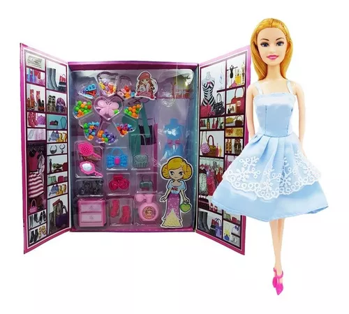 Closet Boneca Barbie com Caixas de Sapato - Guarda roupa