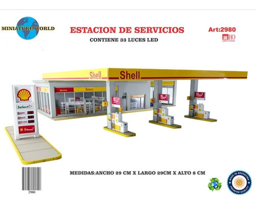 Imagen 4 de 10 de Estación De Servicio Ho 1/87 Con Luz Construcción Para Armar