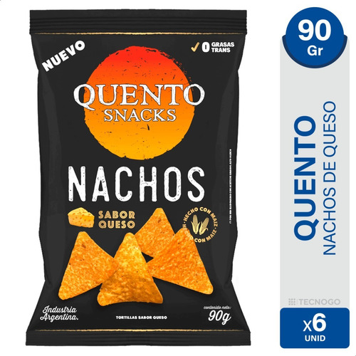 Nachos Sabor Queso Quento Snacks Pack X6