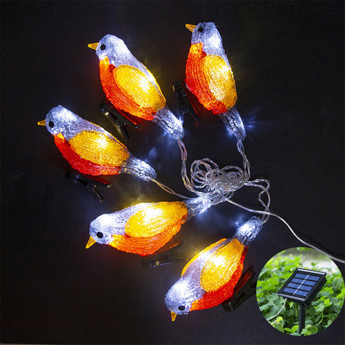 Luz Led Led T Para Pájaros, Decorativa Para Jardín, 5 Pájaro