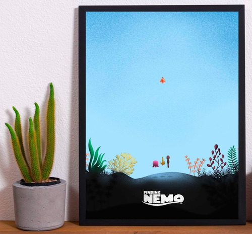 Cuadro Marco Negro Poster 33x48cm Ilustracion Buscando Nemo
