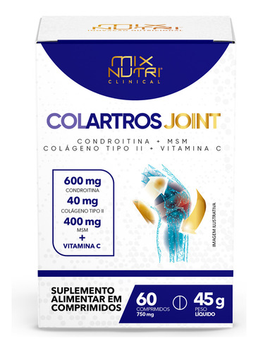 Colágeno Tipo 2 Colartros Joiint 60 Cápsulas Dores Articular