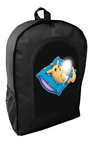 Mochila Negra Pikachu Adulto / Escolar K22