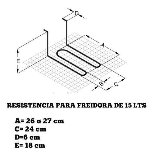 Resistencia Freidora Eléctrica Industrial 15ts