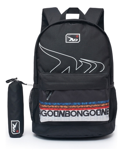Mochila Reforçada Escolar Faculdade Cor Preto Desenho Do Tecido Lisa