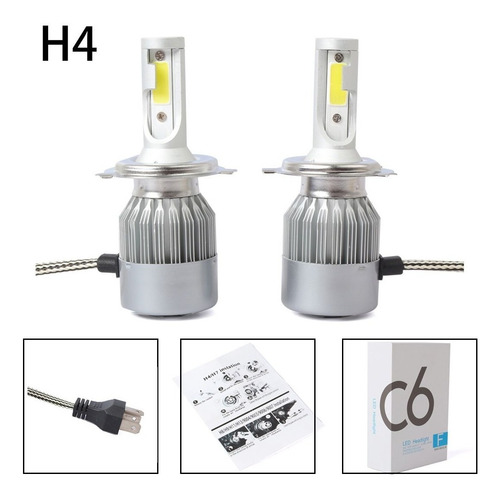 Imagen 4 de 6 de Kit Turbo De Foco Led H4 3800lm 36w Luz Blanca