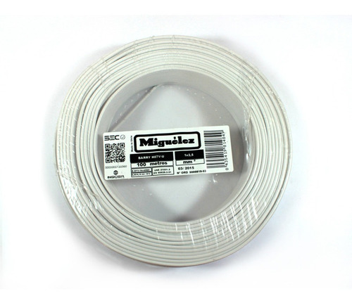 Alambre  Nya 2,5 Mm2 Blanco Rollo 100 Mts