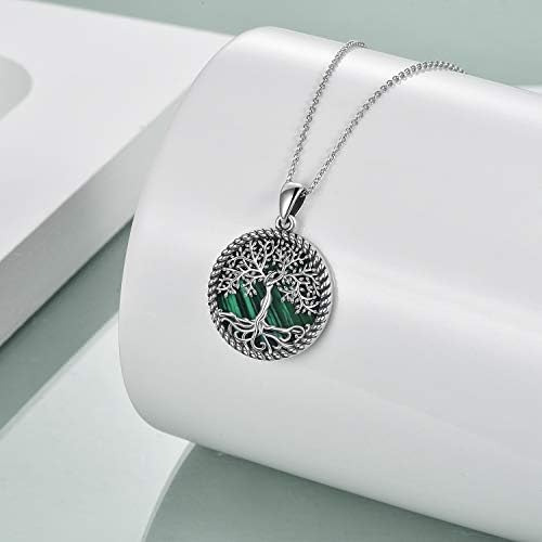 Onefinity Collar De Árbol De La Vida De Malaquita De Plata Y