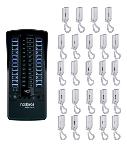 Kit Porteiro Coletivo 24 Pontos Com Interfone Intelbras