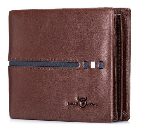 Imagen 7 de 10 de Cartera Plegable De Piel Genuina Gran Capacidad Para Hombre