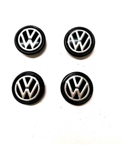 Centros De Rines Vw Volkswagen Negro/plateada 5.8cm 