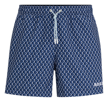 Traje De Baño Tipo Shorts Boss De Hombre Con Microestampado