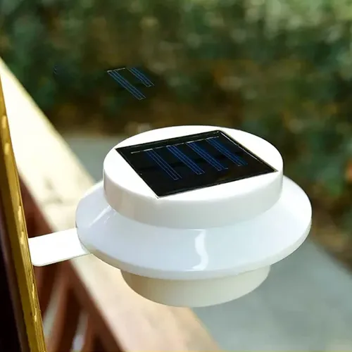 Foco Led Redondo Con Panel Solar 1.2v Blanco