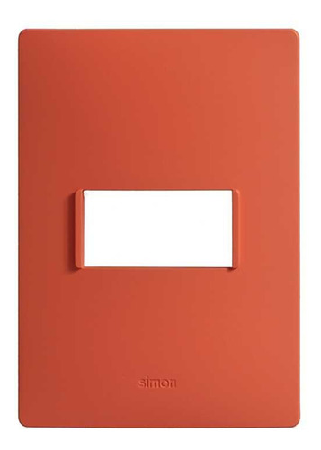 Placa 1 Módulo Rojo Coral + Toma Tv Coaxial Blanco Simon 26