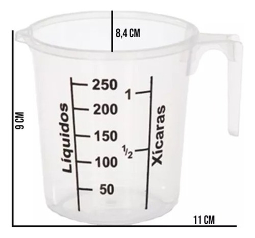 Copo Jarra De Medida 250ml Plástico - Ercaplast