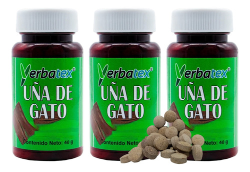 Pack 3 Té De Hierba Uncaria Tomentosa Envase Con 100 Piezas