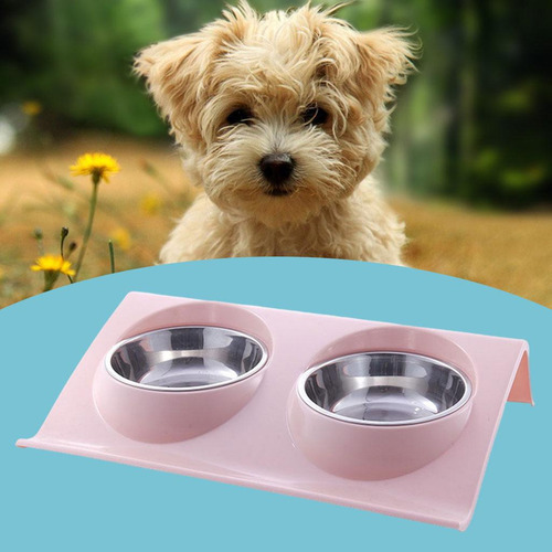 Comedero De Perro Doble Para Gato Alimentador De Agua