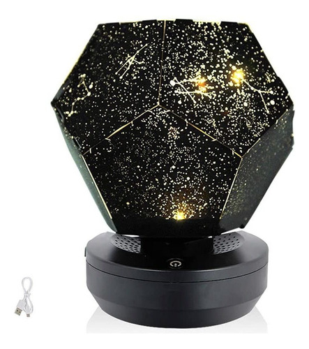 Proyector Planetario Galaxy Lámpara De Cielo Nocturno Planet Estructura Negro Pantalla Amarillo