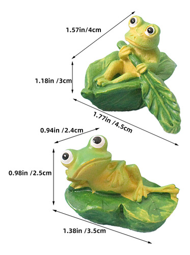 2 Estatuas De Ranas Domésticas En Miniatura Hechas En Resina