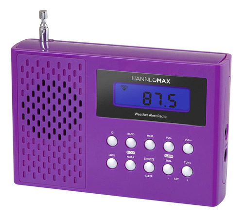 Hannlomax Hx-512r Radio Portatil De Banda Am/fm/clima, Reloj