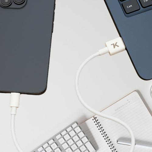 Cable Teeky Usb A Usb-c 1m Reforzado Carga Rápida Universal Color Blanco