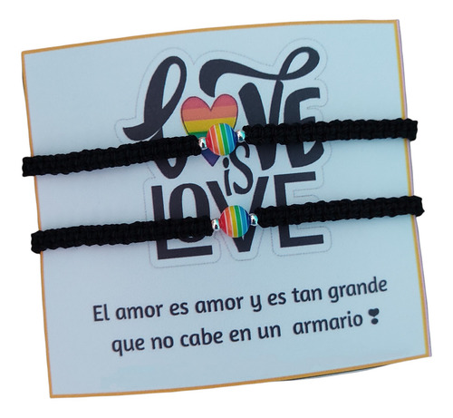 Pulseras Parejas Lgbt Negras Pride Orgullo