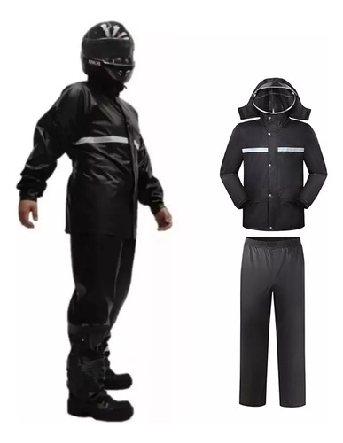 Chaqueta Reflectante Impermeable Para Motocicleta Con Capuch