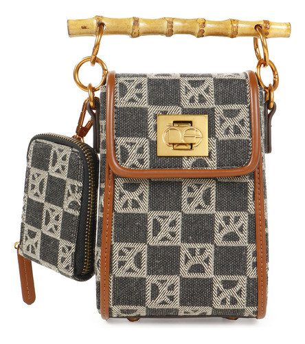 Bolsa Crossbody Cloe Para Mujer Textil Vertical Con Monedero Color Multicolor