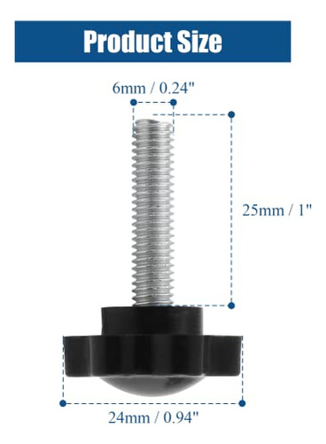 Tornillo De Pulgar M6 X 25mm - 10 Piezas