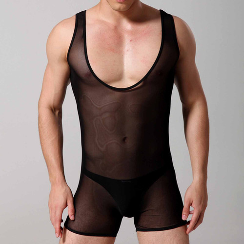 Bóxers Tipo Mono Transparente De Gasa Para Hombre, Ropa Inte