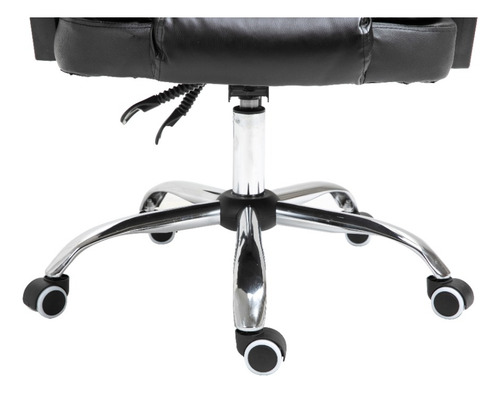 Silla de Oficina Presidente Color Negro Cuero Sintético Chimex Moveis 028-P2P-SA