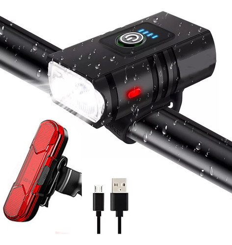 De Luz Bicicleta Usb Recargable Delantera Y Trasera Ipx6