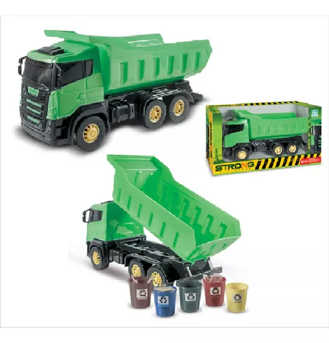 Caminhão Caçamba Basculante Brinquedo Grande Verde - Nig