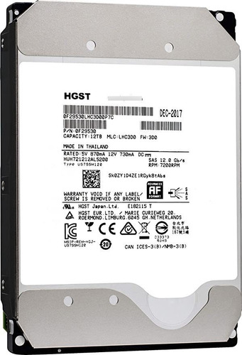Hgst Ultrastar Dc Hc520 Hdd 12 Tb 7200 Rpm Sas 12 Gb / S Int