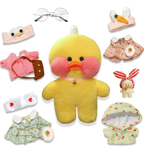 Lalafanfan Duck Game 30cm Amarelo Pelúcia Com Acessórios
