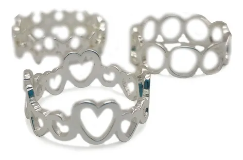 12 Anillos Formas Surtidas Acero Quirurgico Blanco Por Mayor