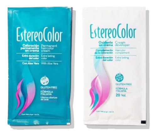 Coloración En Crema + Oxidante 20 Vol Estereocolor Tono Tintura Estereo Color 5.62 CASTAÑO CLARO ROJIZO IRISADO