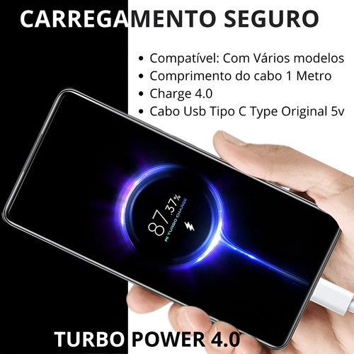 Carregador Para Motorola Turbo 25w Tipo C Edge 40 Edge 50